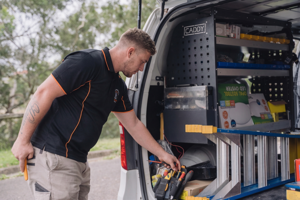 Licensed Strathfield electrician working on a residential job